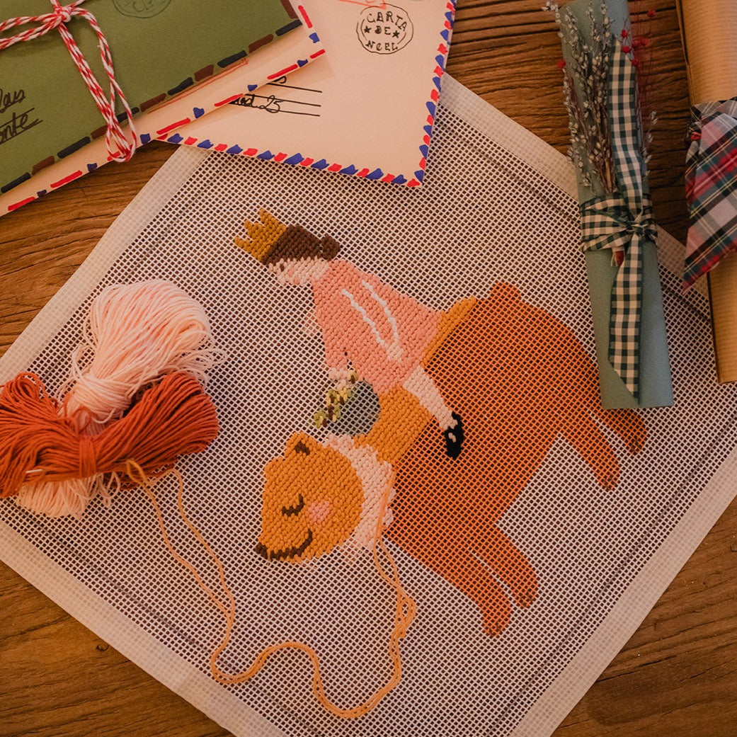 Kit de petit point para aprender a bordar niños