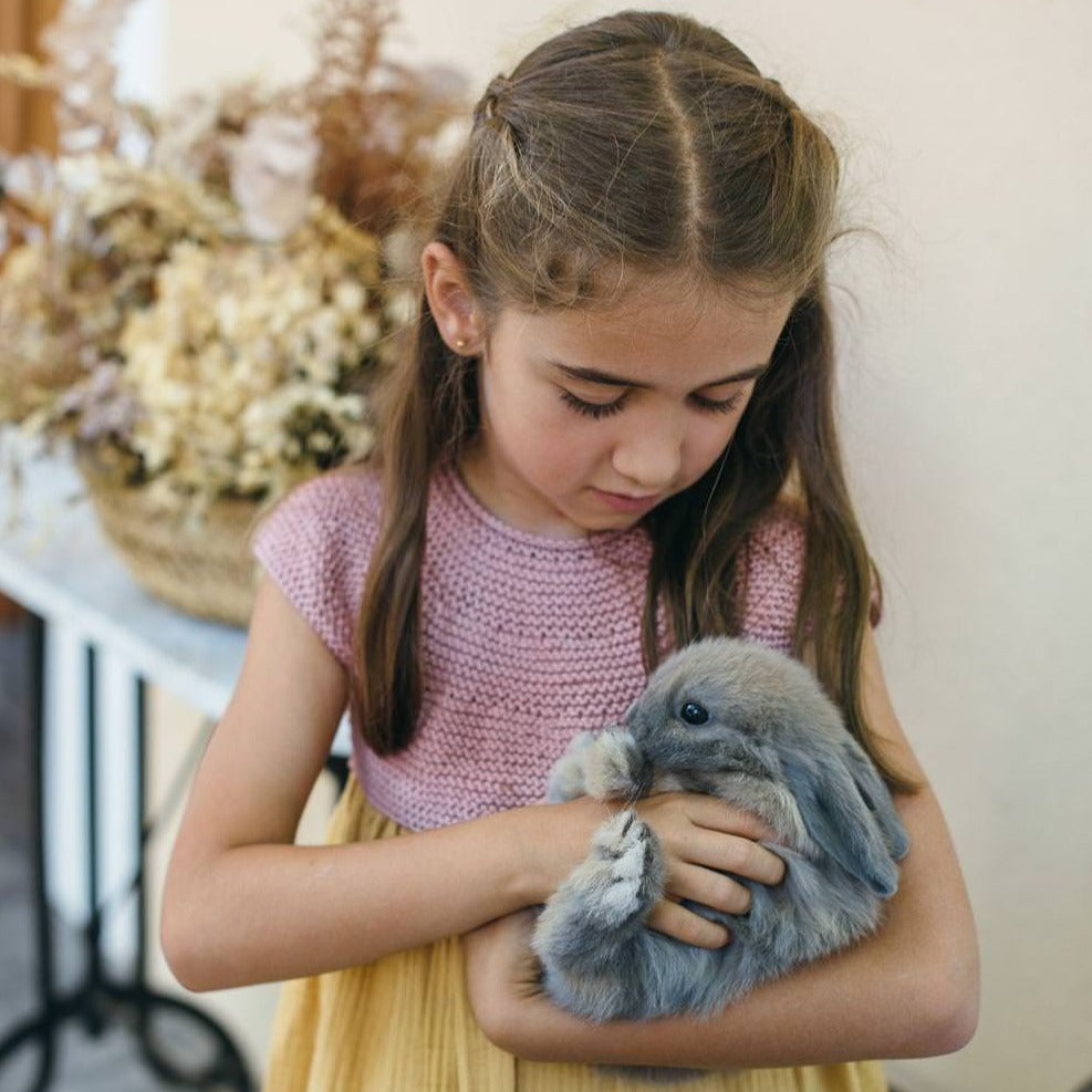 Vestido de punto rosa y curry