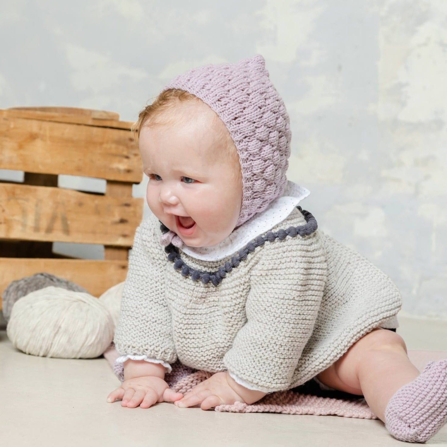 Capota Bubbles tejida en punto a dos agujas