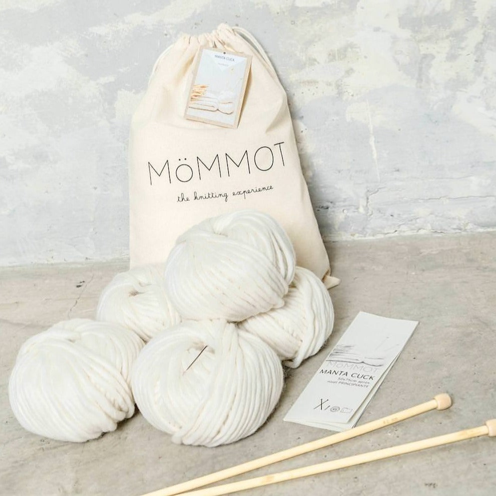 Kit principiante para aprender a tejer una manta de bebé de MöMMOT