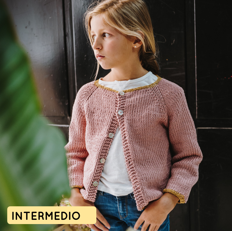 Kit de tejer chaqueta ranglan niño