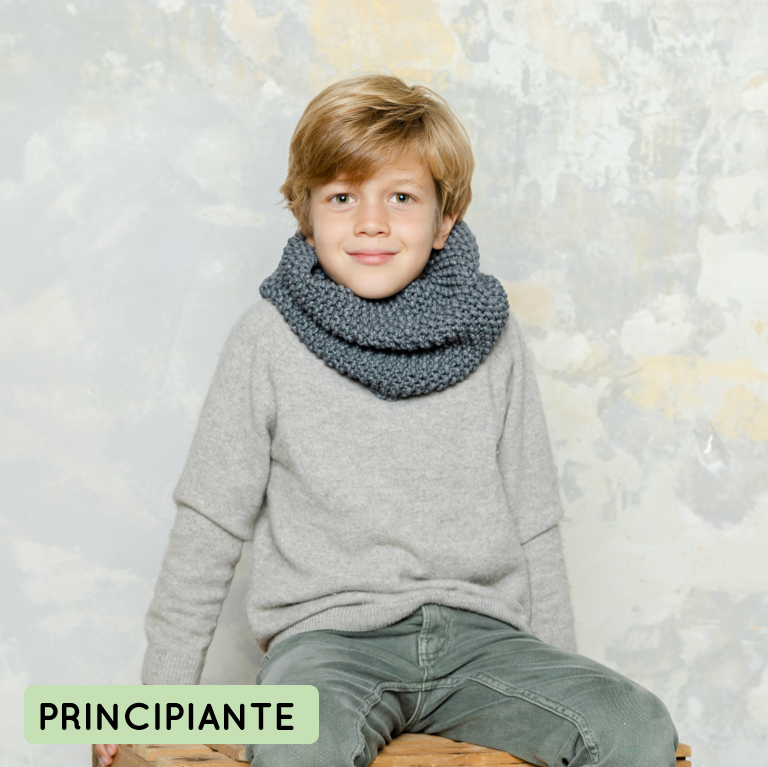 Kit de tejer facil cuello niño