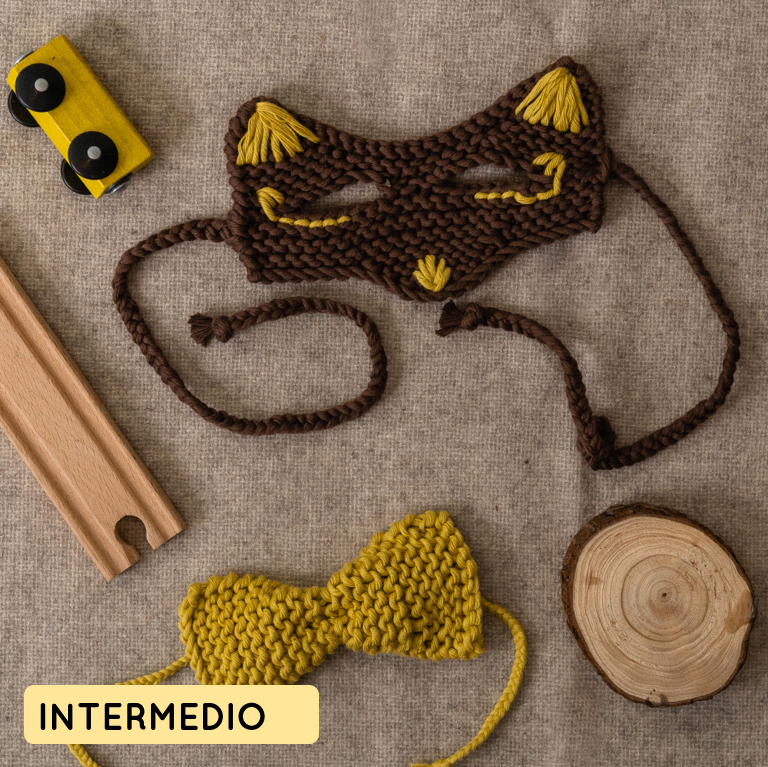 Kit para tejer disfraz antifaz y pajarita