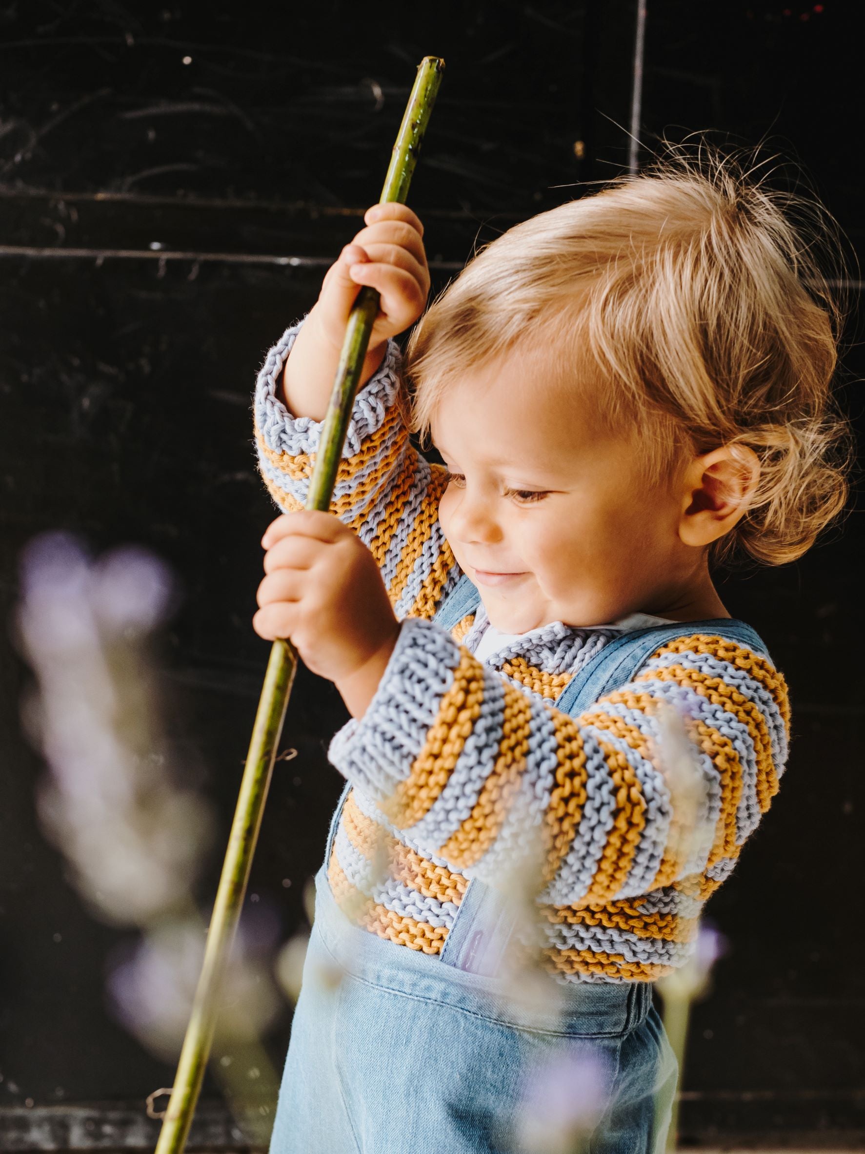 Patron descargable para tejer jersey de rayas