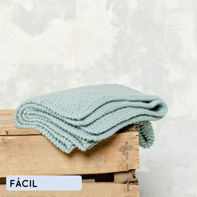 Patron descargable para tejer facil manta