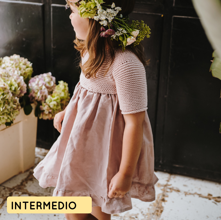 Patron para tejer canesu de punto de niña