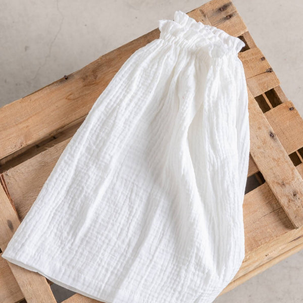 Falda de gasa de algodón blanca ¡lista! para coser a cuerpo de punto tejido DIY de MöMMOT